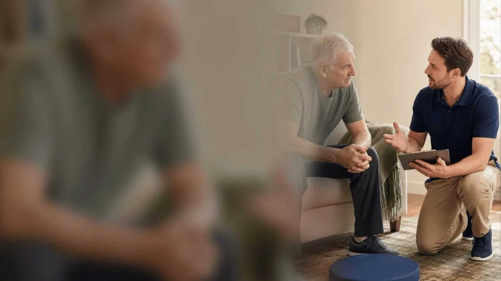 Illustration of an in-home safety conversation
