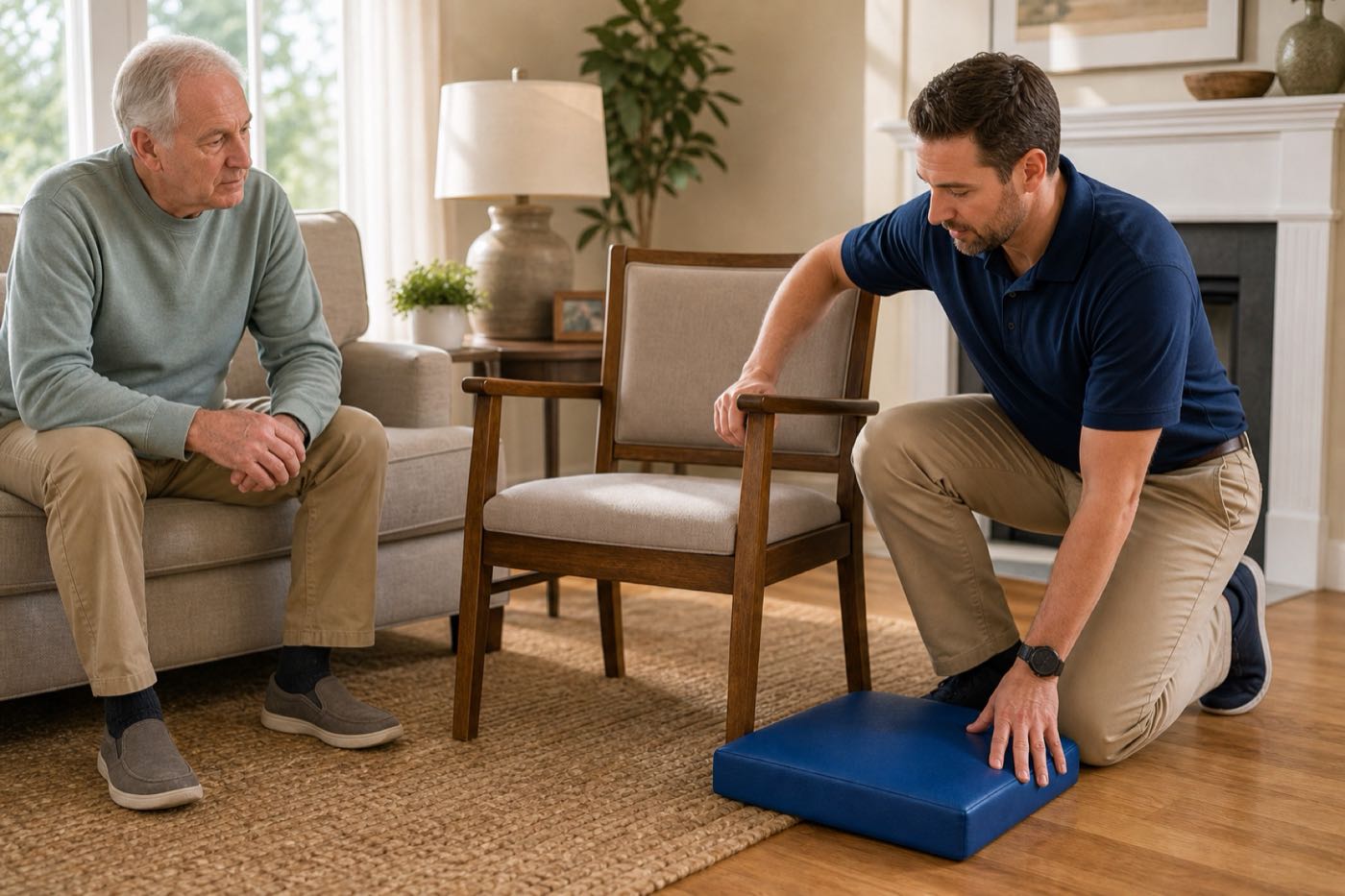 Illustration of guided in-home fitness